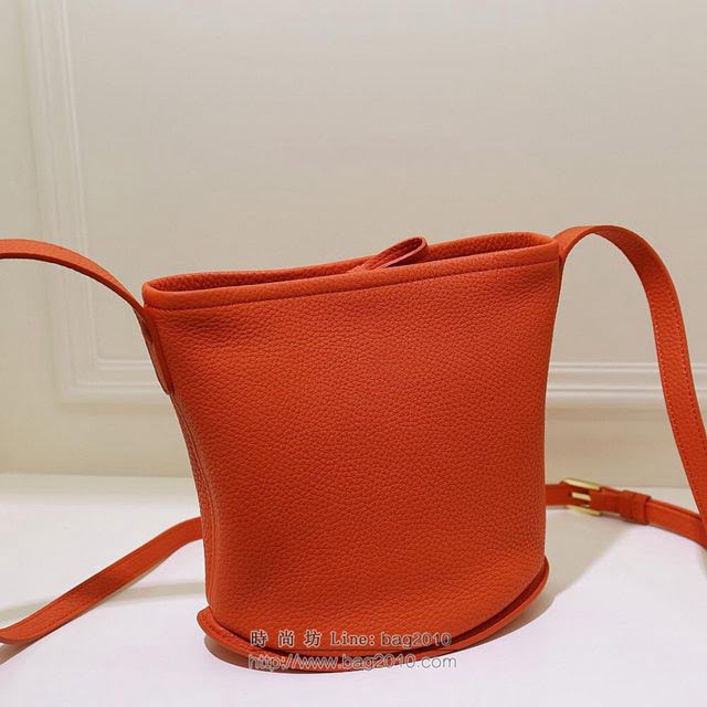 DELVAUX女包 專櫃新色 Delvaux Pin春夏系列 進口牛皮 德爾沃女手提包 D00315mini 橙紅色 Delvaux單肩包  fcs1418